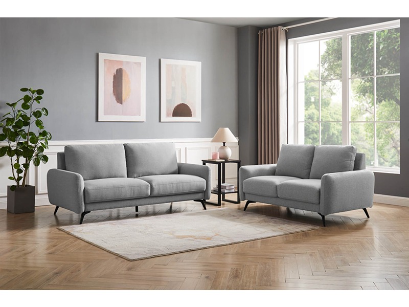 Barnaby 3 Seater Fixed - Grey