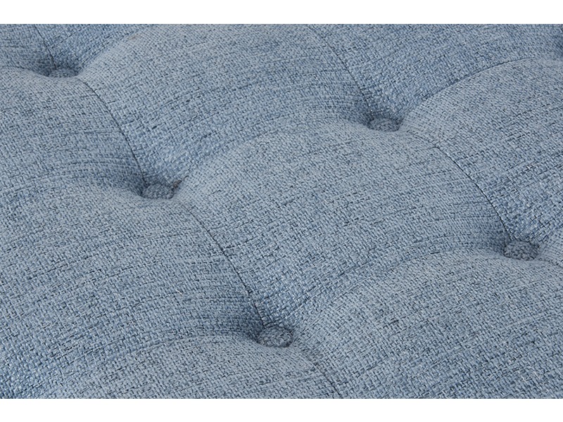 Abbott Button Top Storage Ottoman - Blue