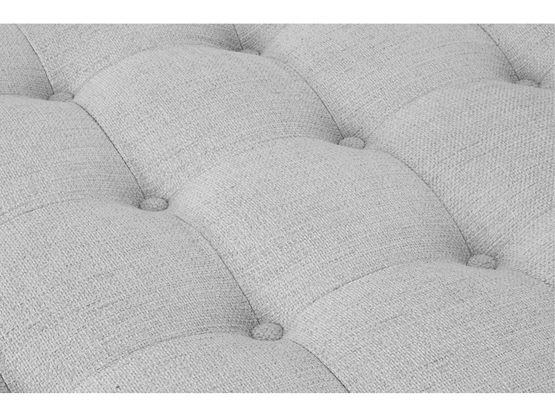 Abbott Button Top Storage Ottoman - Light Grey