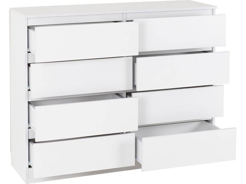 Malvern 8 Drawer Chest - White