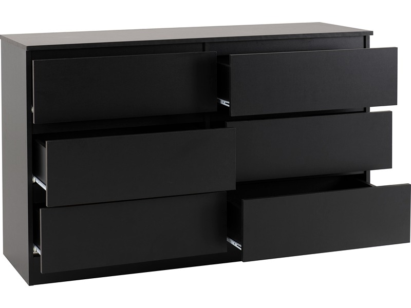Malvern 6 Drawer Chest - Black
