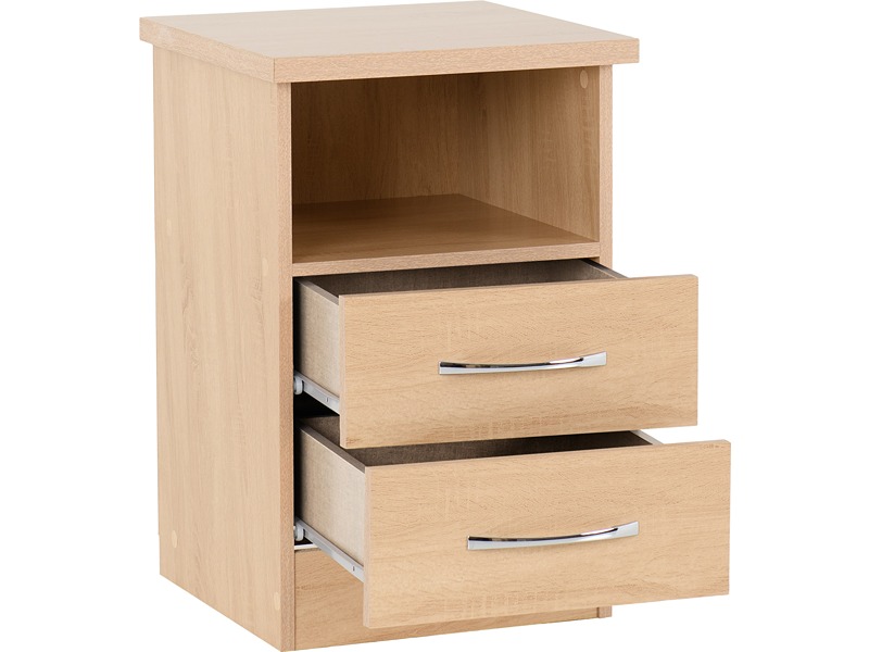 Nevada Mirrored 2 Door 1 Drawer Wardrobe - White G