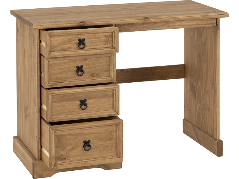 Corona 4 Drawer Dressing Table - Distressed Waxed