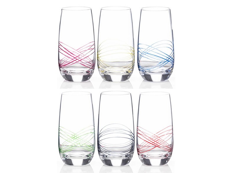 Newgrange Living Swirl Rainbow Party Hiball Glass