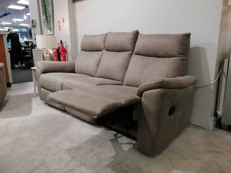 Hunter 3 Seater Recliner - Stone
