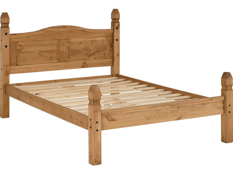 Corona 4'6" Bed Low Foot End - Distressed Waxed Pi