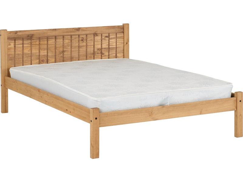 Maya 4'6" Bed - Distressed Waxed Pine