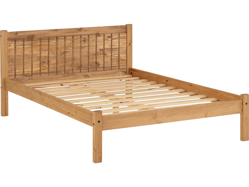 Maya 4'6" Bed - Distressed Waxed Pine