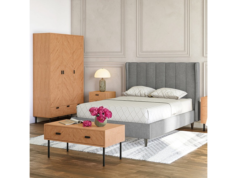 Amelia 4'6" Bed - Dark Grey Fabric