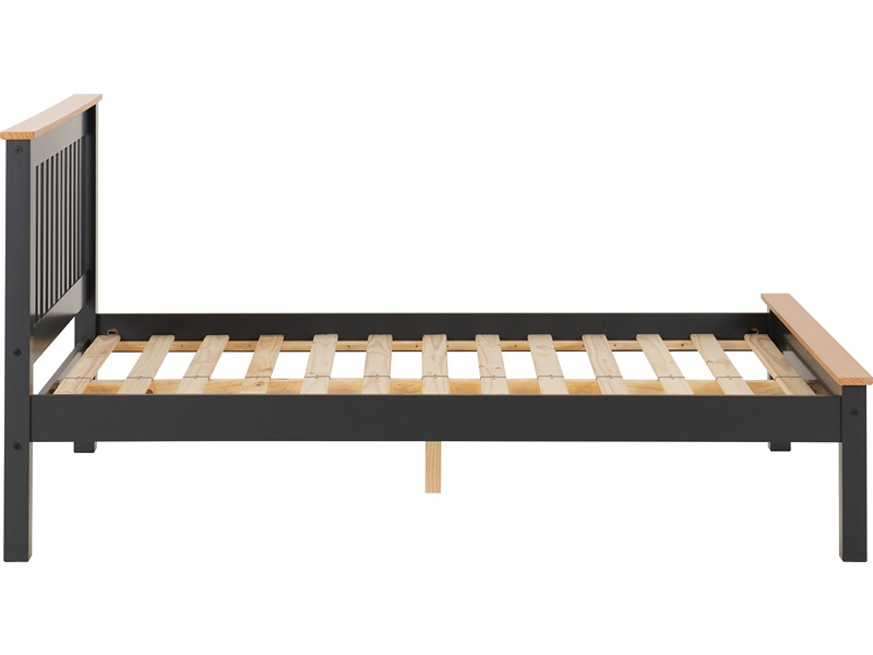 Monaco 4'6" Bed Low Foot End - Grey/Oak Effect