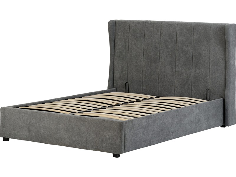 Amelia Plus 5' Storage Bed - Dark Grey Fabric