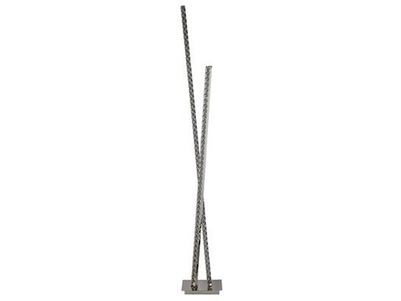 Katie Bleu Clover Floor Lamp - Chrome Metal & Clea