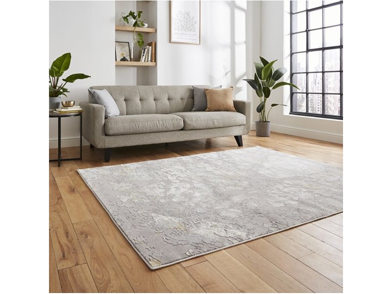 Apollo  Grey and Gold Abstract Rug