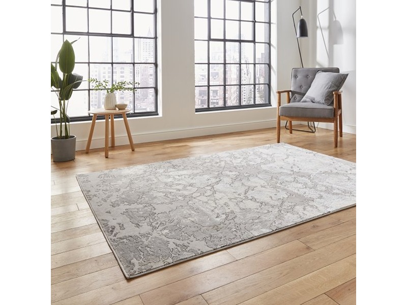 Apollo 2677 Grey and Ivory Abstract Rug
