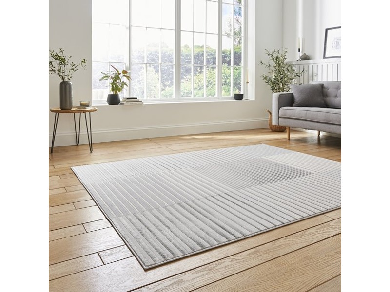 Apollo Grey and Ivory Stripey Rug