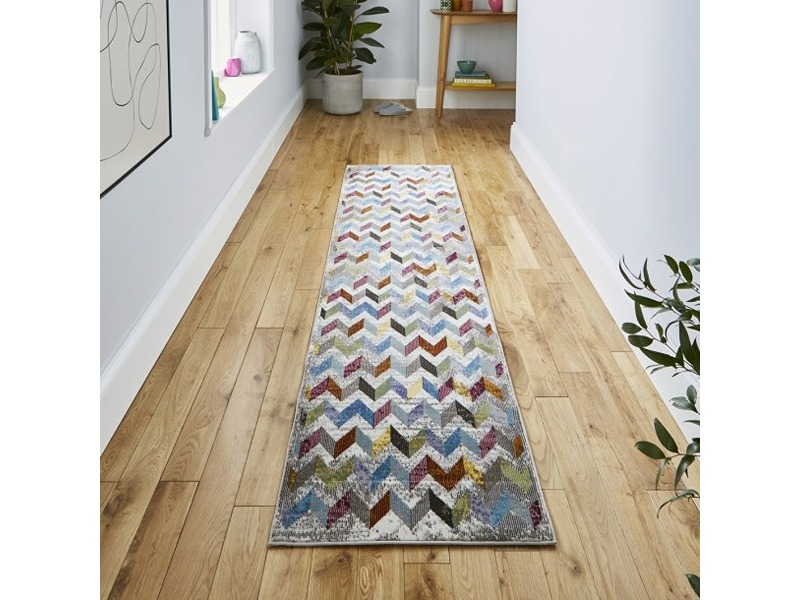 16th Avenue Chevron Pattern Multi-Coloured Rug