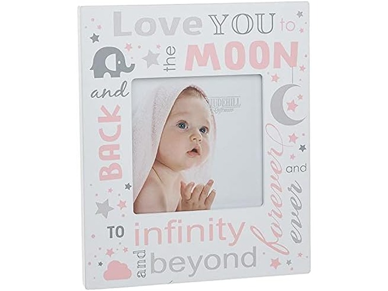 Love You To Moon Baby Girl Frame 4X4