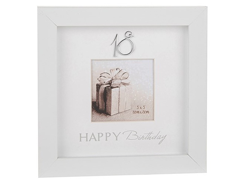 Modern White 3X3 Frame Birthday 18Th