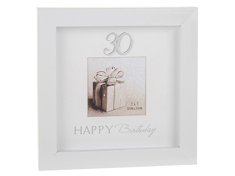 Modern White 3X3 Frame Birthday 30Th