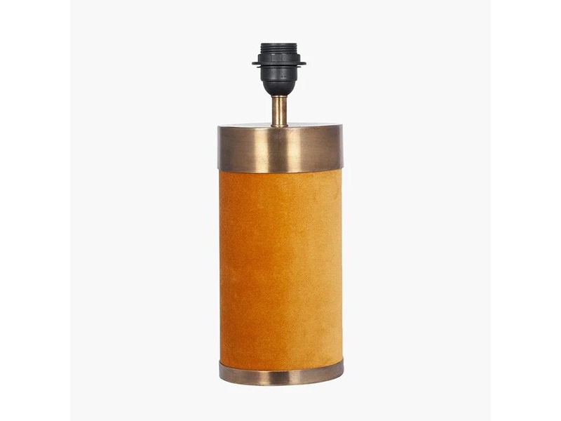 Dempsey Mustard Velvet and Gold Metal Table Lamp