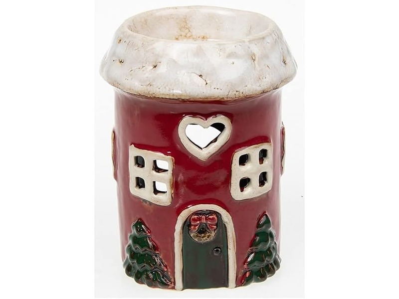 Xmas Village Pottery Warmer Heart
