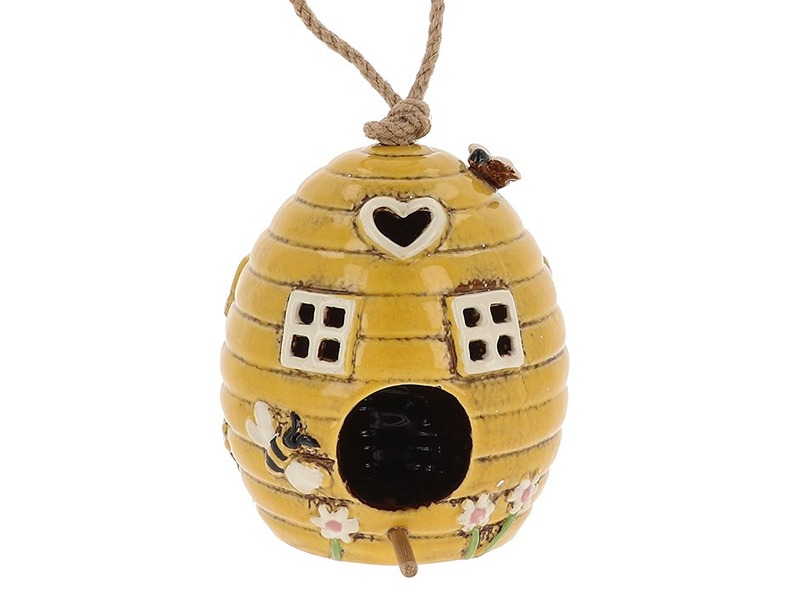 Village Pottery Beehive Yellow Bird House