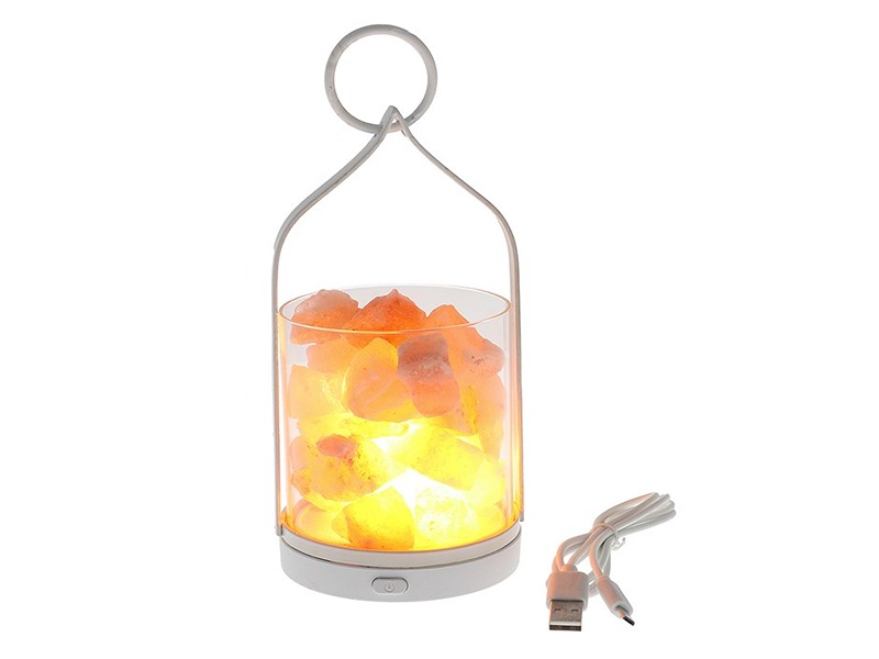 Himalayan Salt Lantern Ring Handle Cream