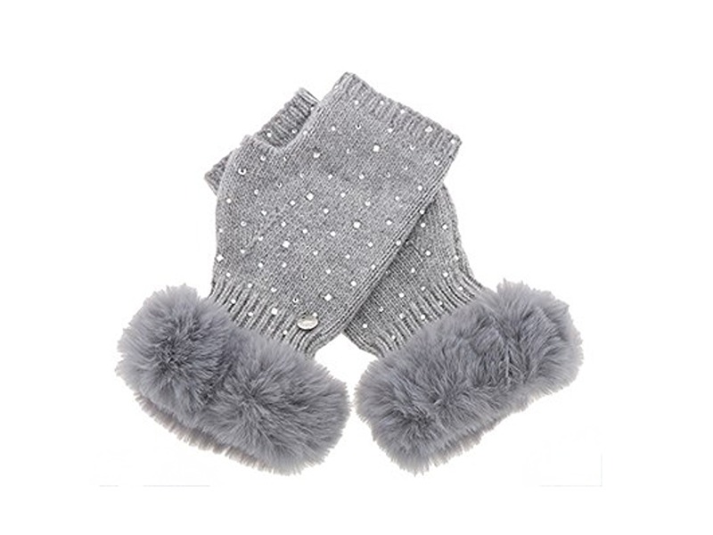 Sparkle Fingerless Gloves Grey