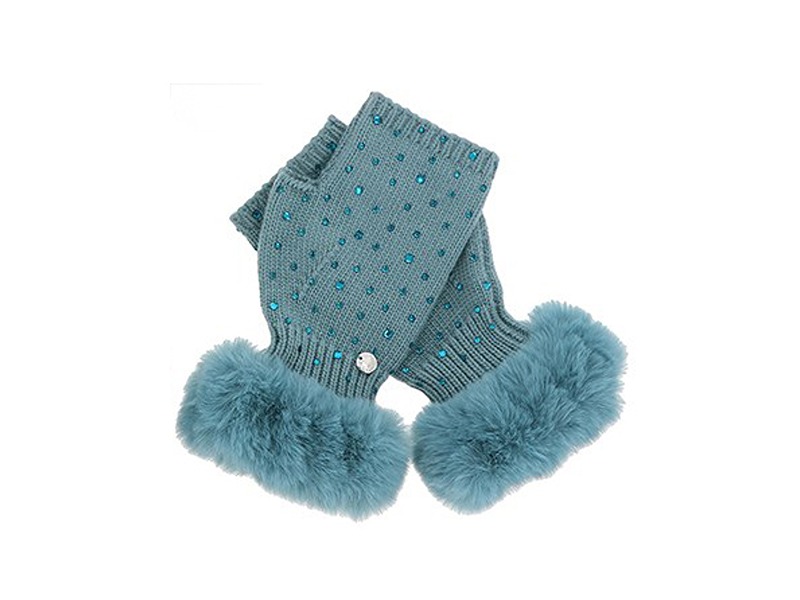 Sparkle Fingerless Gloves Teal