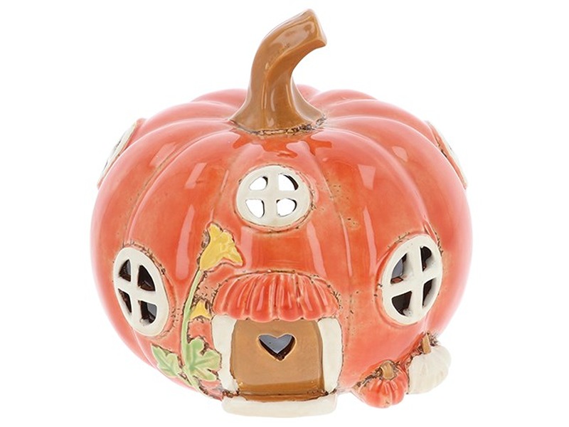Village Pottery Pumpkin House Tealight