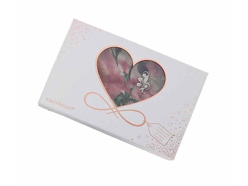 Vintage Floral Scarf Brooch Set Pink