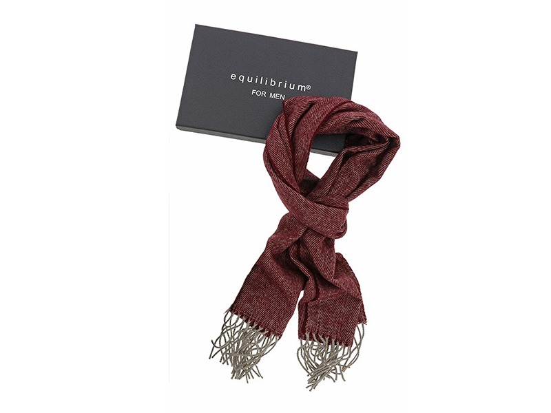 Eq For Men Herringbone Scarf Red