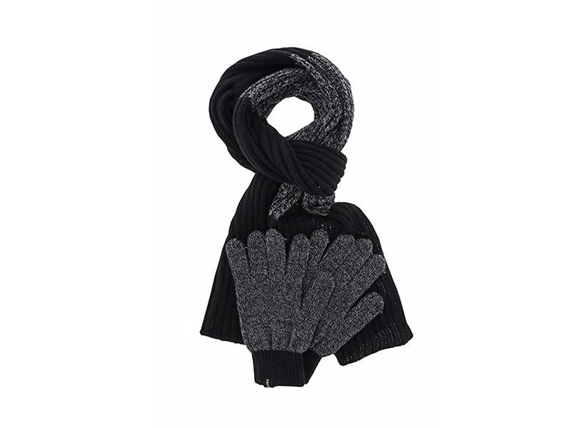 Eq For Men Flecked Scarf Glove Set Black