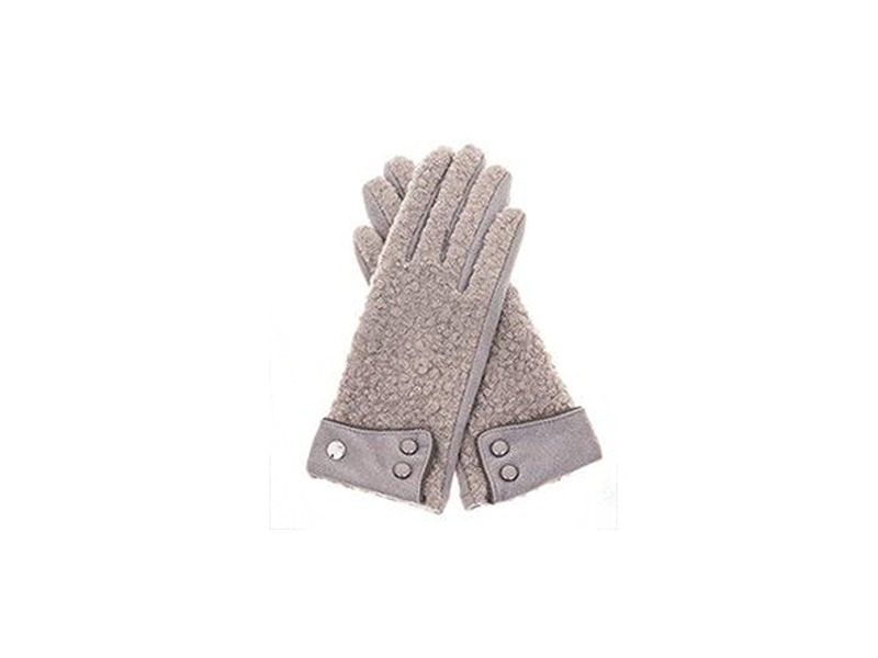 Boucle Gloves With Cuff  Grey