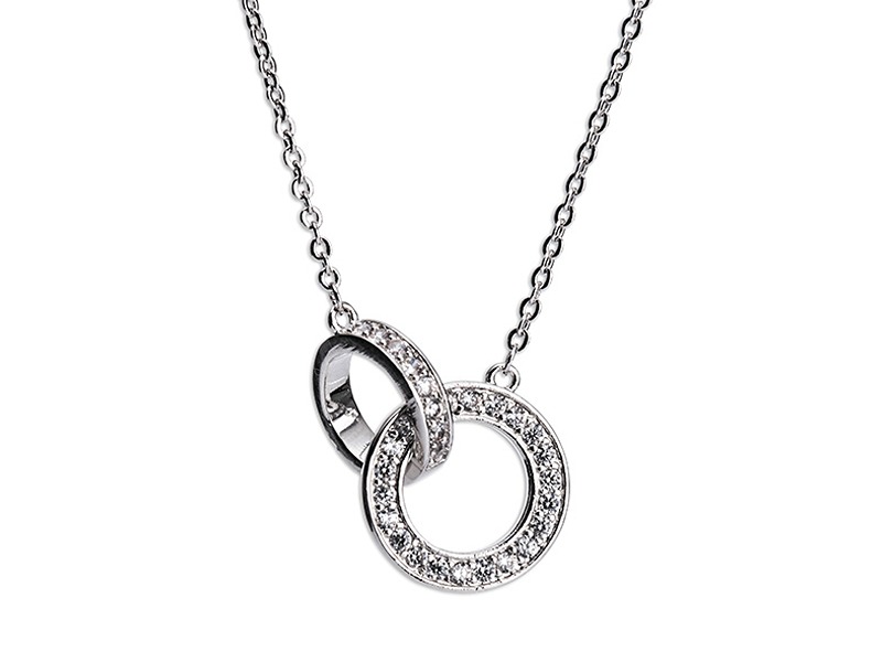 Newgrange Living Silver Interlocking Diamante Neck