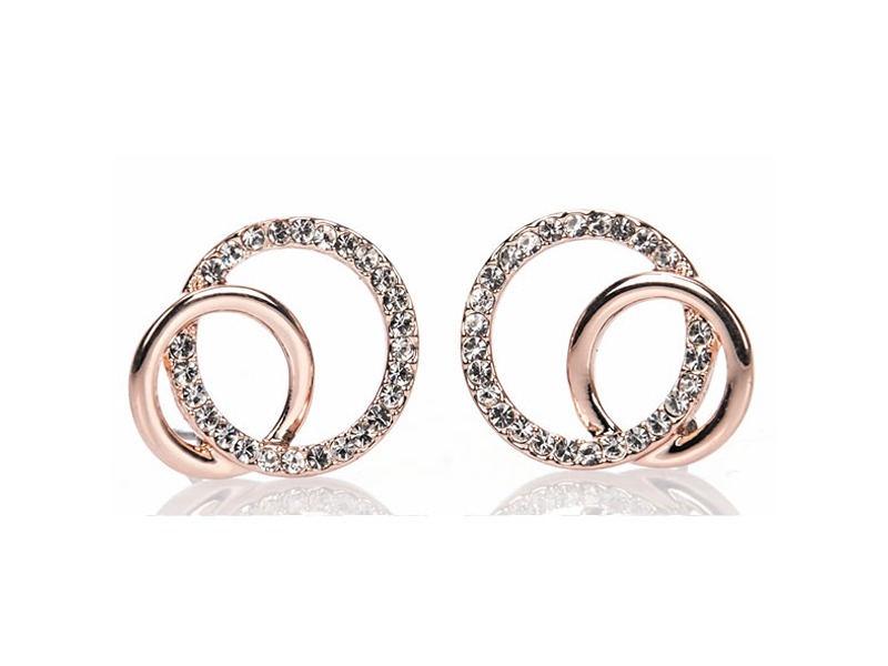 Newgrange Living Rose Gold Diamante Loop Earrings