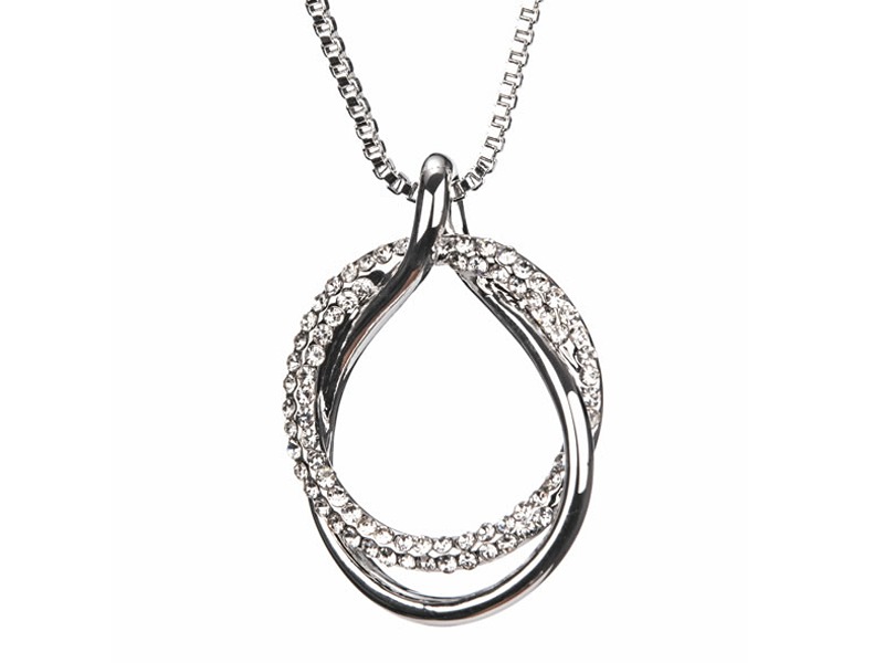 Newgrange Living Silver Diamante Loop Pendant