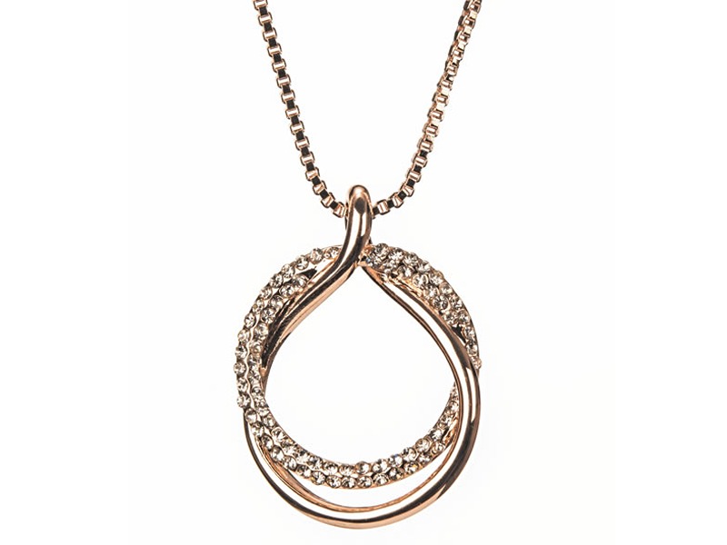 Newgrange Living Rose Gold Diamante Loop Pendant