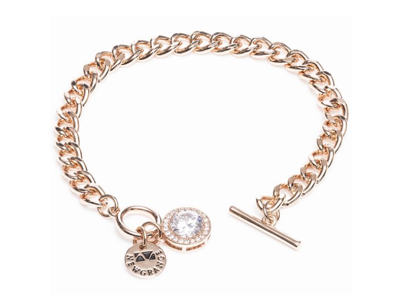 Rose Gold White Stone Diamante Bracelet