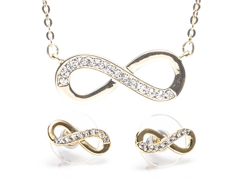 Newgrange Living Gold Infinity Pendant & Earrings