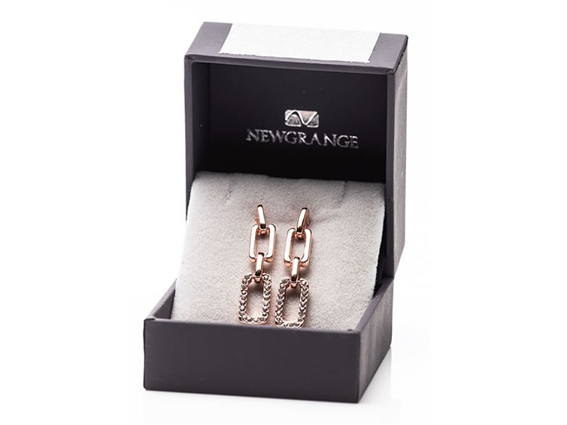 Newgrange Living Rose Gold Diamond Square Earrings