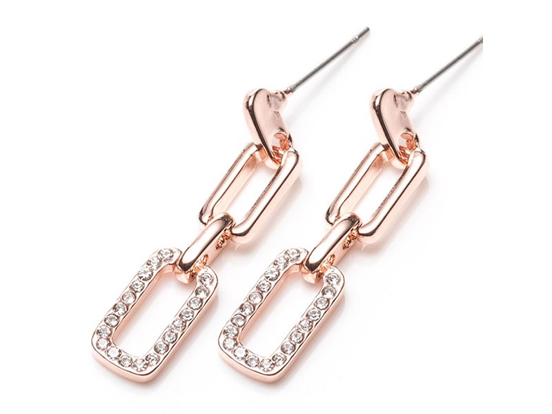 Newgrange Living Rose Gold Diamond Square Earrings