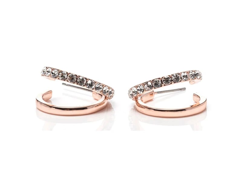 Newgrange Living Rose Gold Double Loop Earrings