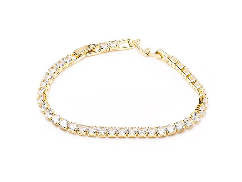 Newgrange Living Yellow Gold Tennis Diamond Bracel