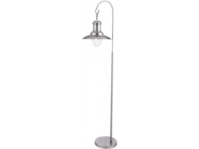 Katie Bleu Fisherman Floor Lamp Satin Silver Clear