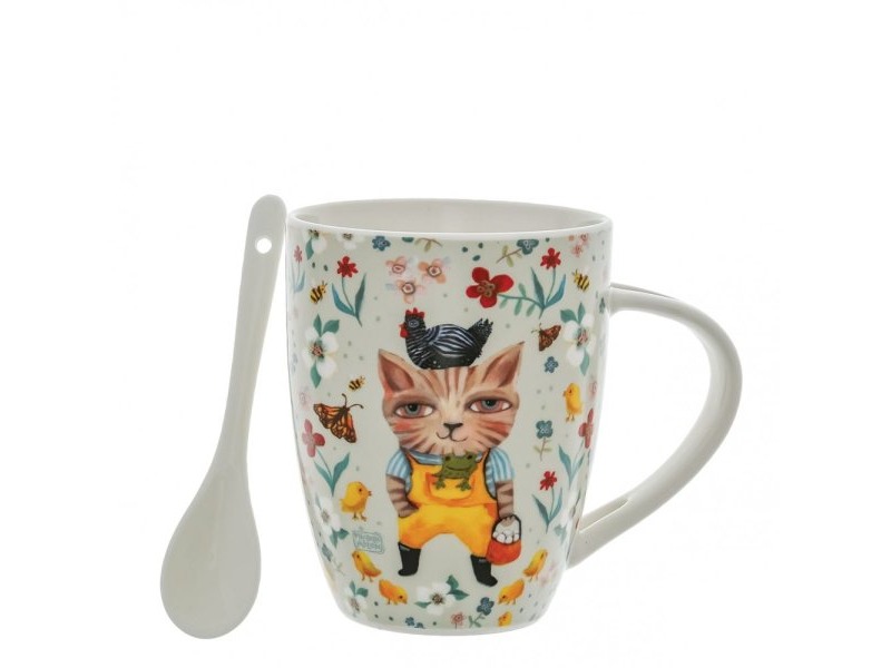 Country Cat Mug & Spoon S