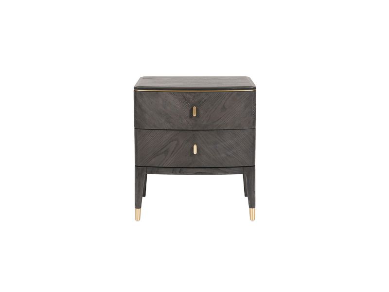 Diletta Bedside Table 2 Drawer - Ebony