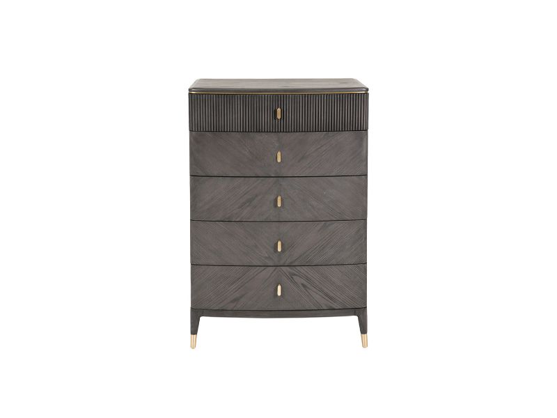 Diletta Tall Chest 5 Drawer - Ebony