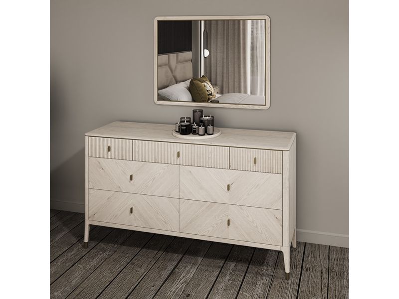 Diletta Dressing Chest 7 Drawer Ribbed Top Drws -