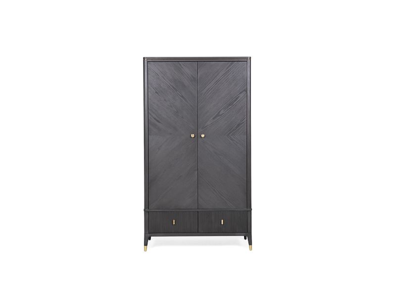 Diletta Wardrobe 2 Door 2 Drawer- Ebony